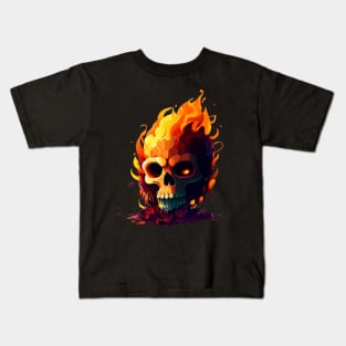 Fire skull Kids T-Shirt